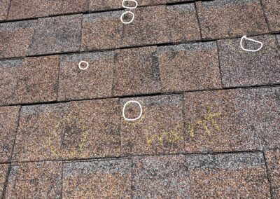 Hail Damage Marks on Shingles